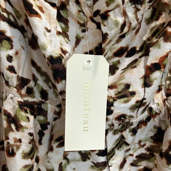 Monteau Animal Print Maxi Dress - Cream and Black - Picture 4 of 8